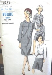6573 VOGUE 60 1-2 PC SMOCK YOKE LS DRESS BIAS OR NOT PATTERN 14